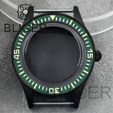 40mm PVD black Fifty Fathom Watch Case matte sandblasted Ceramic Bezel NH35 34 36 38 etc PT5000 ETA 2824 Miyota8215 movement 10Bar Sapphire