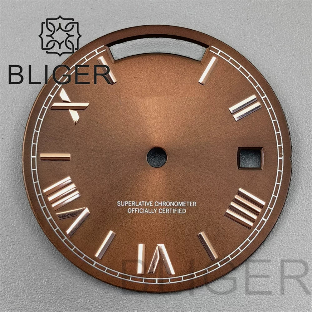 29MM Miyota 8285 Dial Roman numeral Sunburst dual calendar scale dial modified