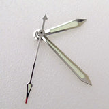 Pilots watch hands Silver edge green luminous  for NH35 NH36 NH70 7S26 4R35 ETA2824 PT5000