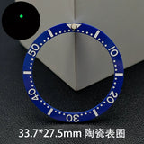 SKX13 Bezel incert Watch accessories 33.7 * 27.5MM high-quality flat-bottomed ceramic ring Digital scale ring Ceramic ring