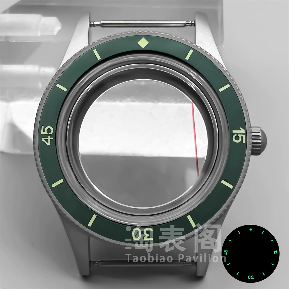 40MM titanium-coated Fifty Fathoms Watch Case Luminous Bezel Domed Sapphire for NH35 36 ETA2824 PT5000 movement 10Bar