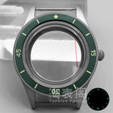40MM titanium-coated Fifty Fathoms Watch Case Luminous Bezel Domed Sapphire for NH35 36 ETA2824 PT5000 movement 10Bar