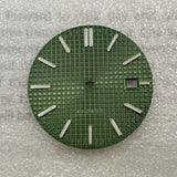 Sterile 31.8MM Waffle dial For nh35 movement green luminous Royal oak Prx watch accessories