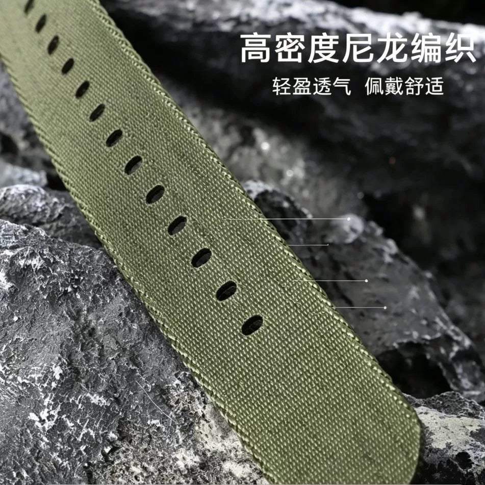 HIgh density nylon Nato strap ZHLU canvas sports wristband 18/20/22 mm double ring brushed buckle FXD