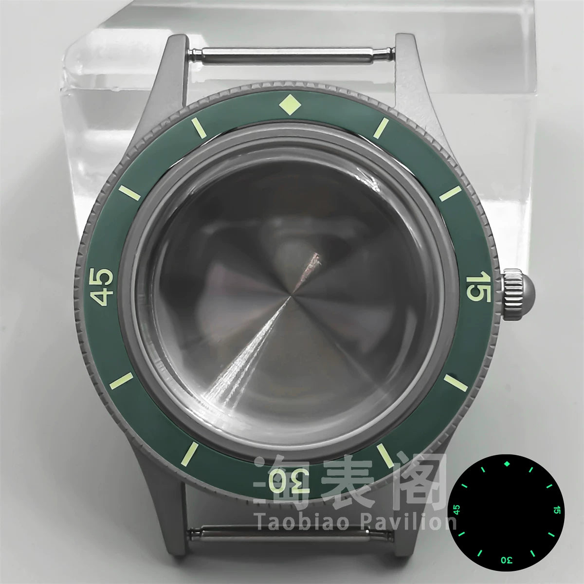 40MM titanium-coated Fifty Fathoms Watch Case Luminous Bezel Domed Sapphire for NH35 36 ETA2824 PT5000 movement 10Bar