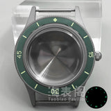 40MM titanium-coated Fifty Fathoms Watch Case Luminous Bezel Domed Sapphire for NH35 36 ETA2824 PT5000 movement 10Bar