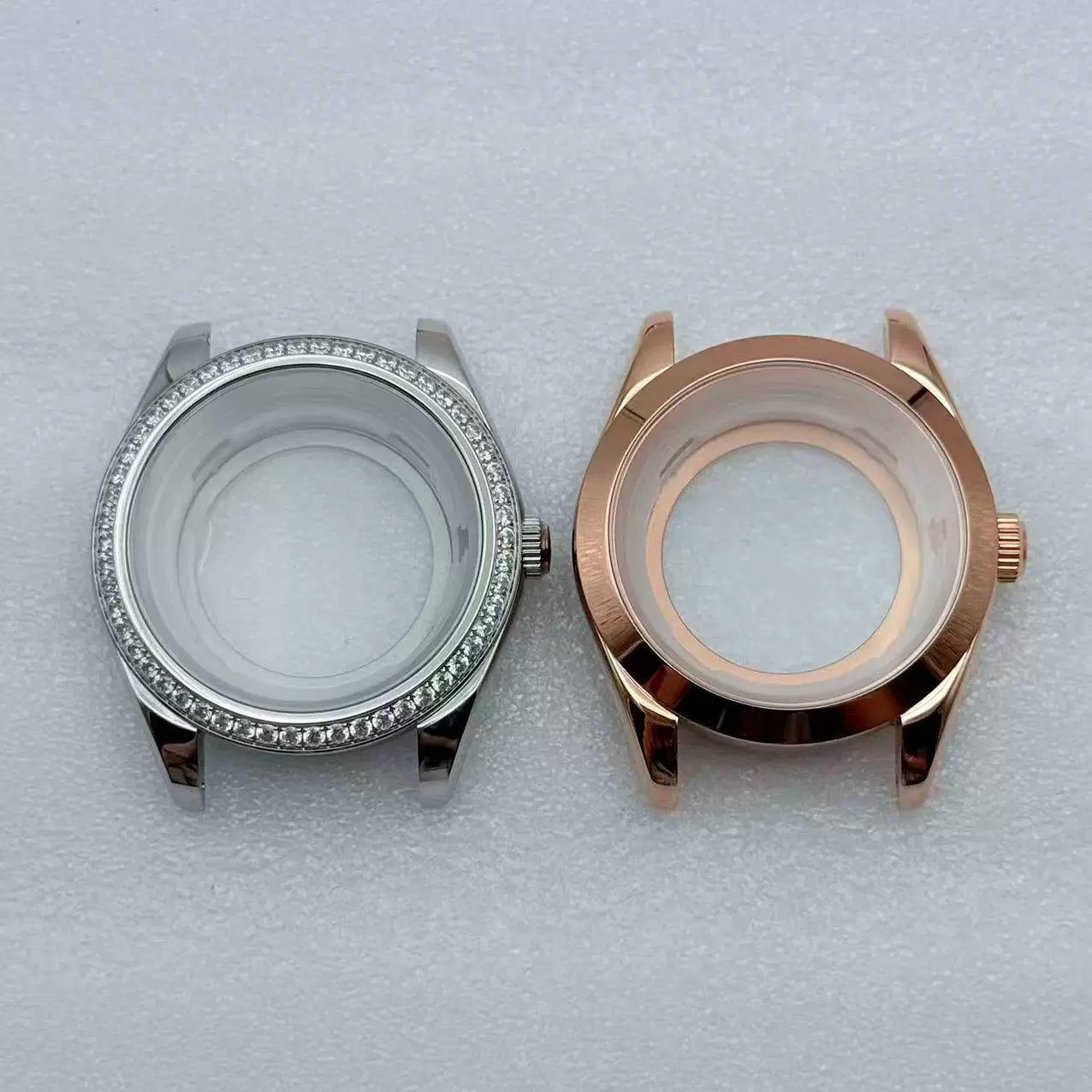 MIyota 8285 watch case Smooth bezel fluted diamond sapphire 316 stainless steel 31mm dial 10ATM