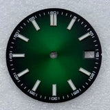 28.5mm double nail Dial with number minute mark Green luminous for NH35 movement