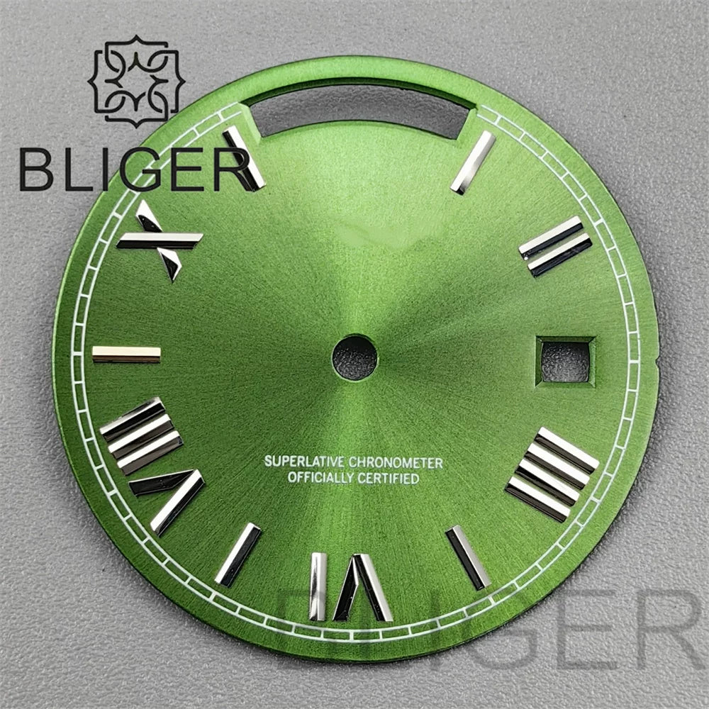 29MM Miyota 8285 Dial Roman numeral Sunburst dual calendar scale dial modified