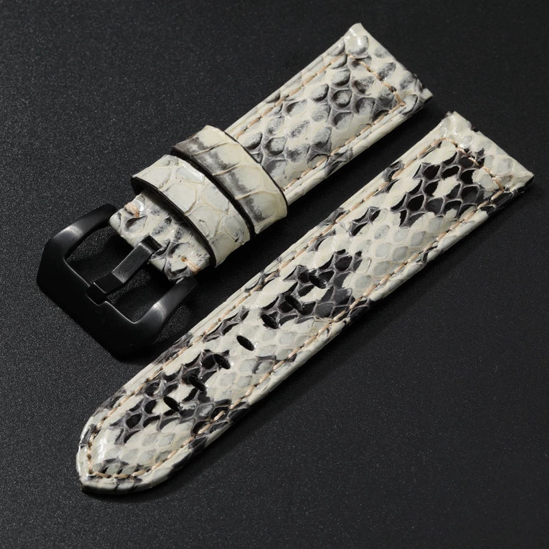Handmade Snake Leather Strap Skin 20mm 22 24 26MM Textured Genuine Leather band