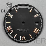 29MM Miyota 8285 Dial Roman numeral Sunburst dual calendar scale dial modified