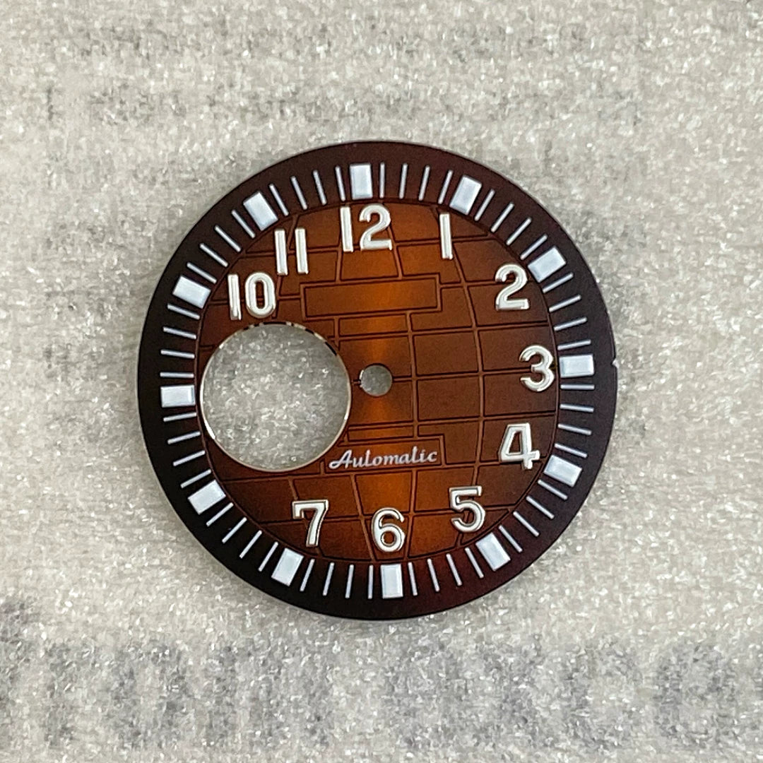 32mm Aquanaut Dial For NH38 Movement grenade Arabic numerals with green luminous