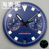 30Mm quartz vk64 dial multi-function chronograph dial snowflake hands 6 o'clock calendar green lume