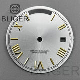 29MM Miyota 8285 Dial Roman numeral Sunburst dual calendar scale dial modified