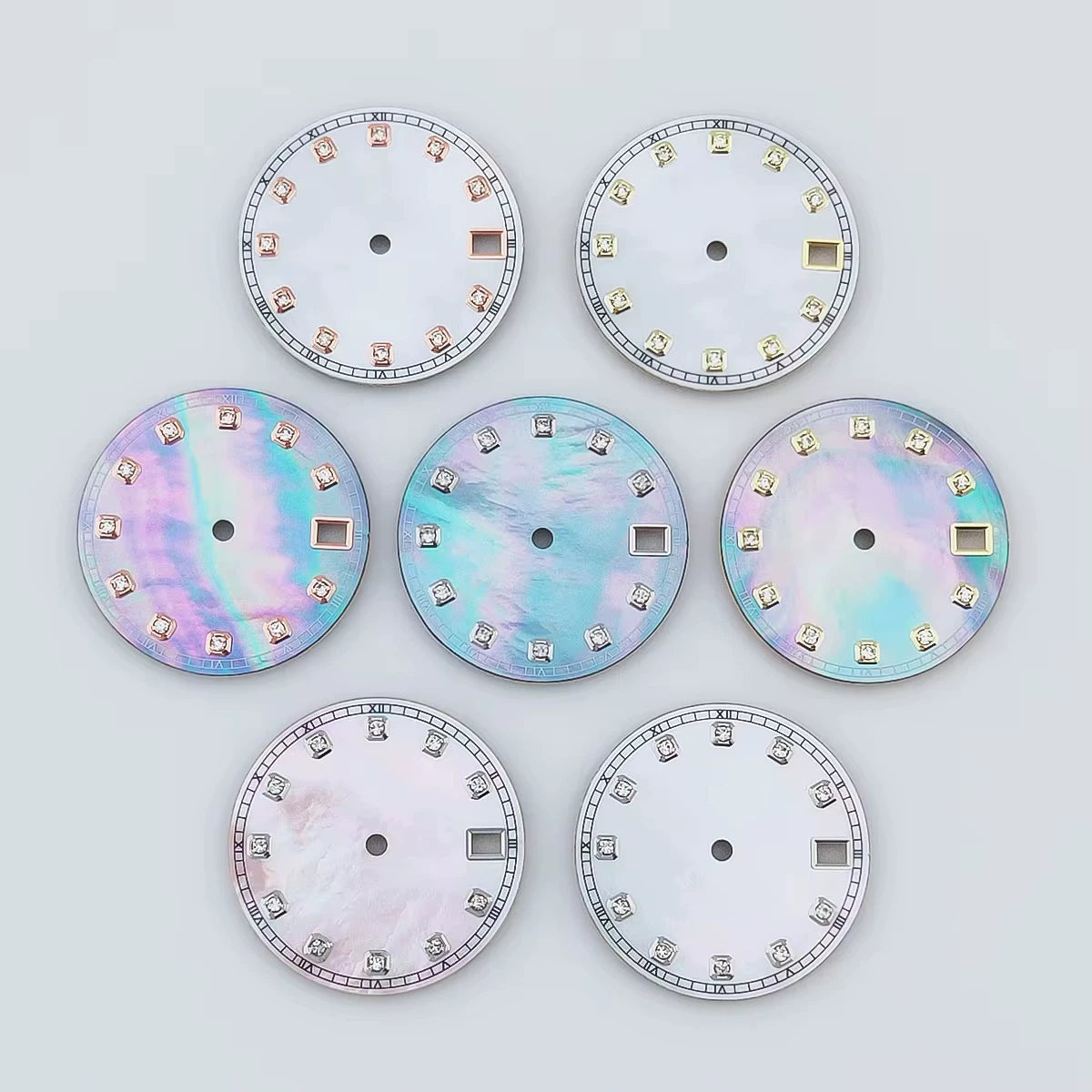28.5mm MOP sterile dial for NH35 movement no lume Mother of Pearl Dial diamond markers