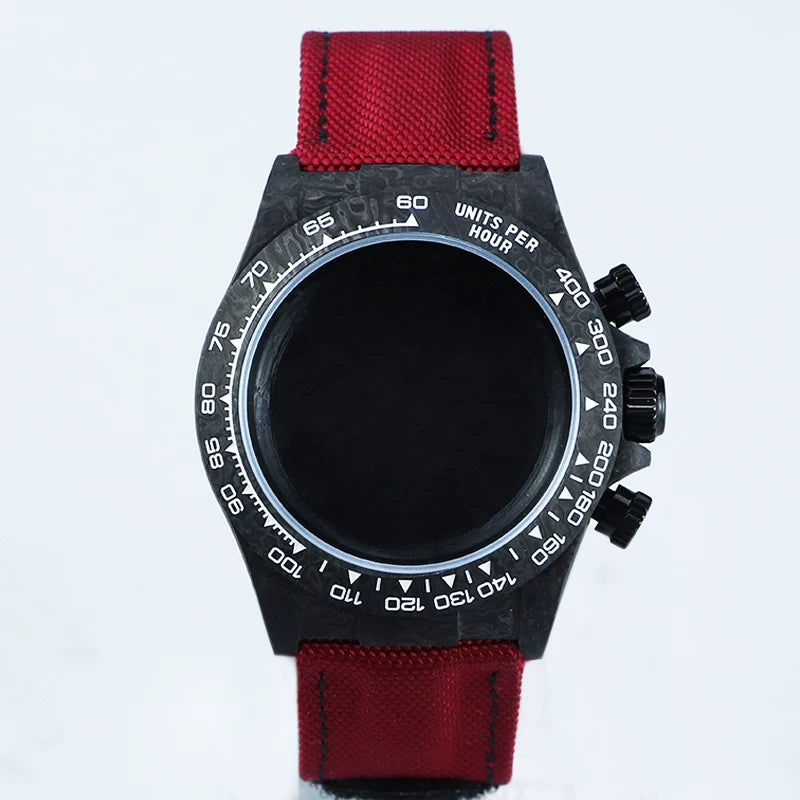 Carbon Fiber Case for VK63 Movement Sapphire Glass 38MM Daytona Mod VK63 VK64 Quartz 4130 AUtomatic
