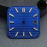 29.5mm Square dial NH35 movement silver nail green luminous