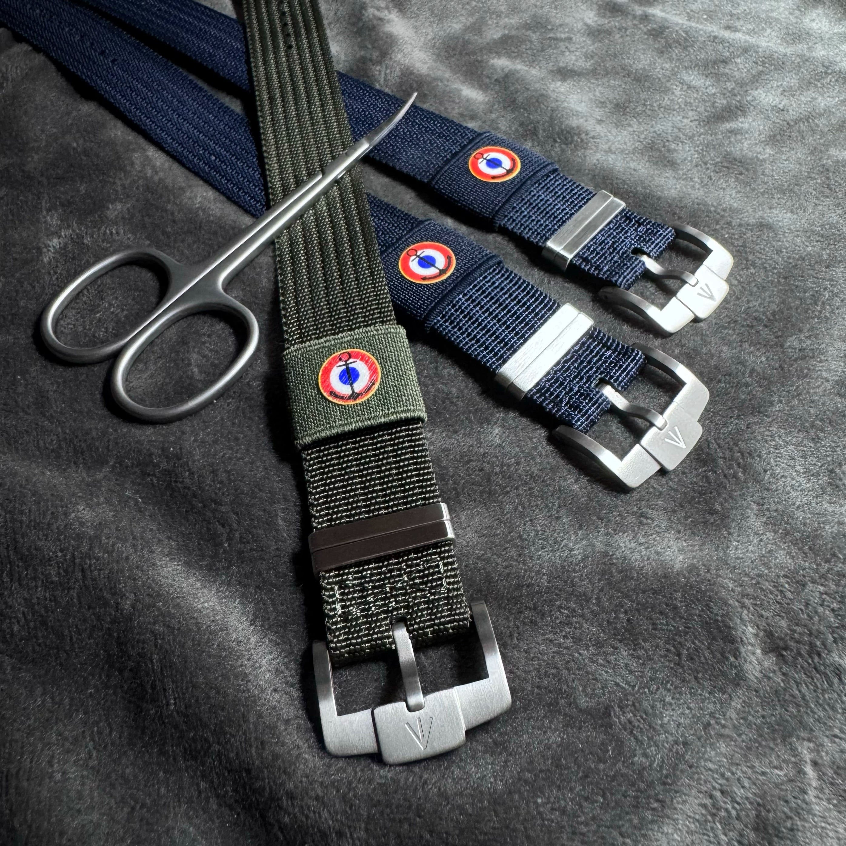 Nylon watch strap For Pelagos FXD Watch etc Titanium buckle strap 22mm wide fluorescent label