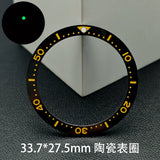 SKX13 Bezel incert Watch accessories 33.7 * 27.5MM high-quality flat-bottomed ceramic ring Digital scale ring Ceramic ring