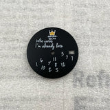 Crowned Who cares I am already Late Dial for NH35 28.5mm dial English digital spoof