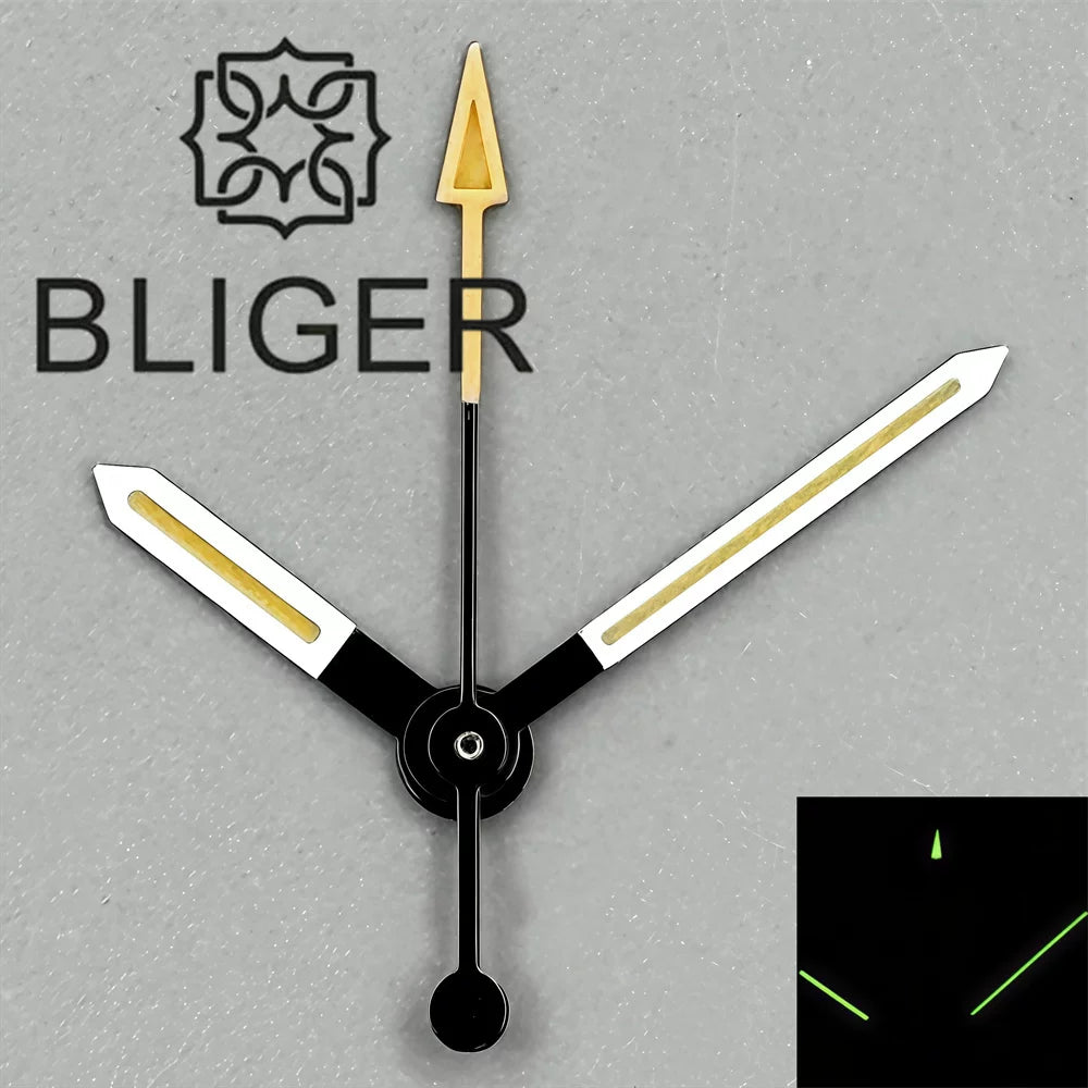 Arrow Watch hand White yellow and black Mixture green luminousfor NH35 NH36 NH38 PT5000 ETA2824 Etc