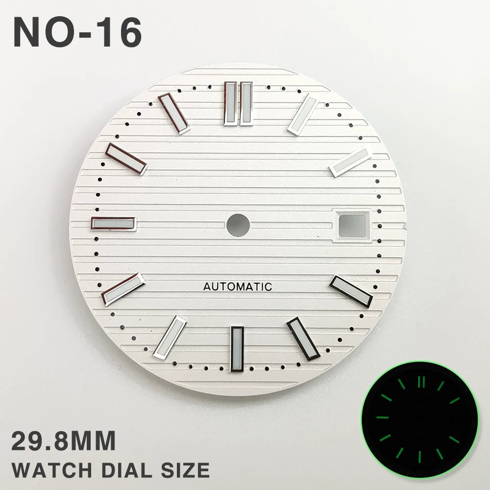 29.8MM Nautilus Dial for Miyota 8215 ETA 2836 2813 green luminous watch part