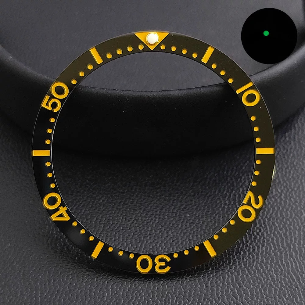 Watch bezel accessories 33.7mm * 27.5mm ceramic ring flat bottom bezel watch replacement accessories Skx13