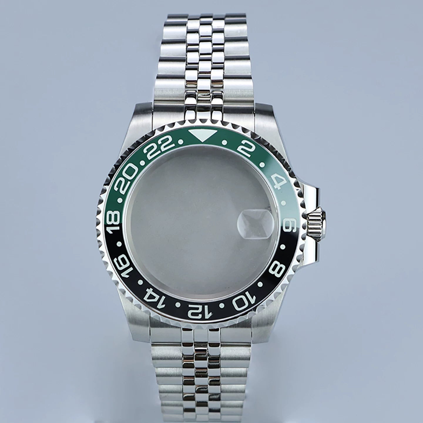 Premium Submariner Case GMT 40.5mm 316L Stainless Steel Case Sapphire Glass Enamel Bezel Blue Luminous for NH34 Movement