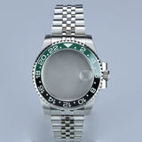 Premium Submariner Case GMT 40.5mm 316L Stainless Steel Case Sapphire Glass Enamel Bezel Blue Luminous for NH34 Movement