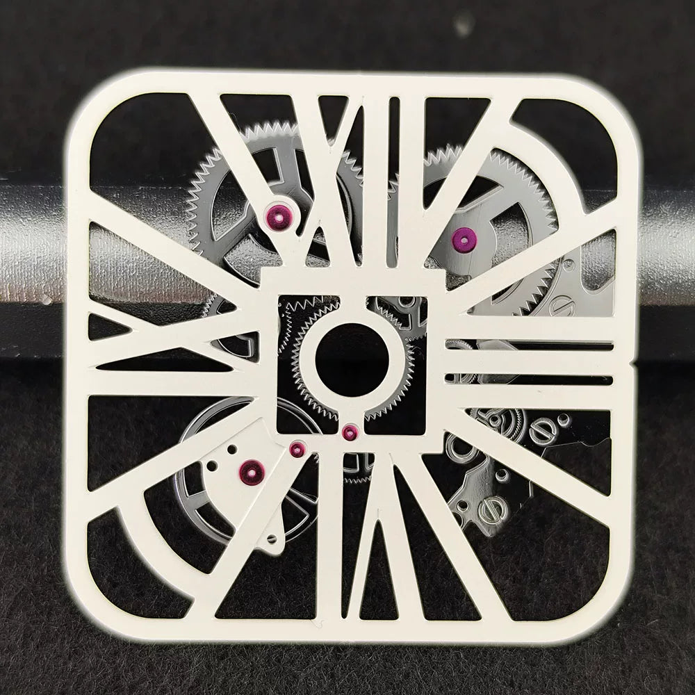 Skeleton Santos Dial New Square For NH70 Hollow Dial No Luminous 27mm