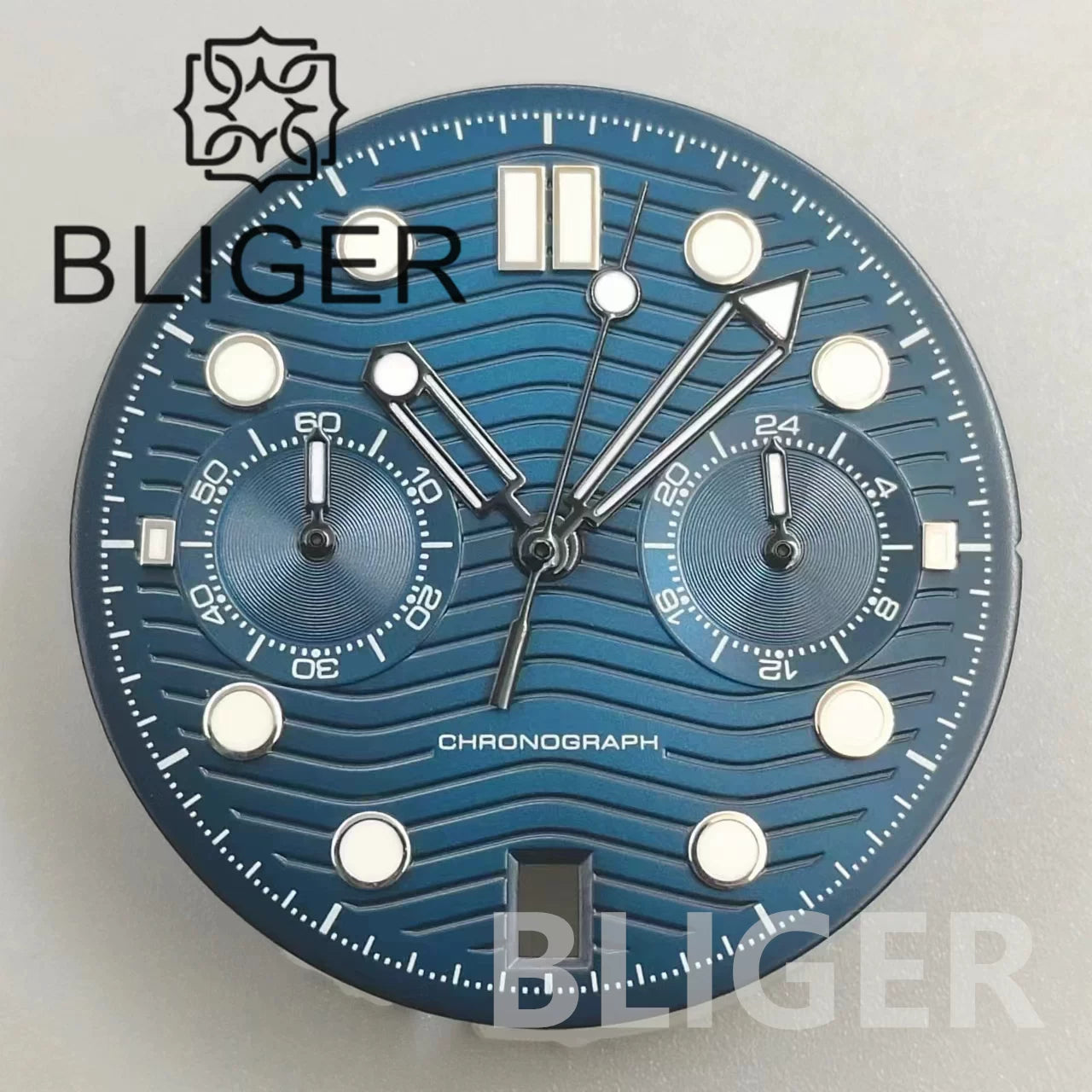 Chronograph Quartz Seamaster Dial 31mm Water Ripple for VK63/64 Movement