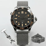 41Mm Men's Diving Watch Seamaster Sapphire 10ATM NH35A MIYOTA 8215 PT5000 Movement Mesh Green Lume Dual Crown