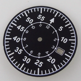 33.5MM Sterile Pilot Dial for TMI NH35 Green luminous Date Window Green BLue Black Vintage Style