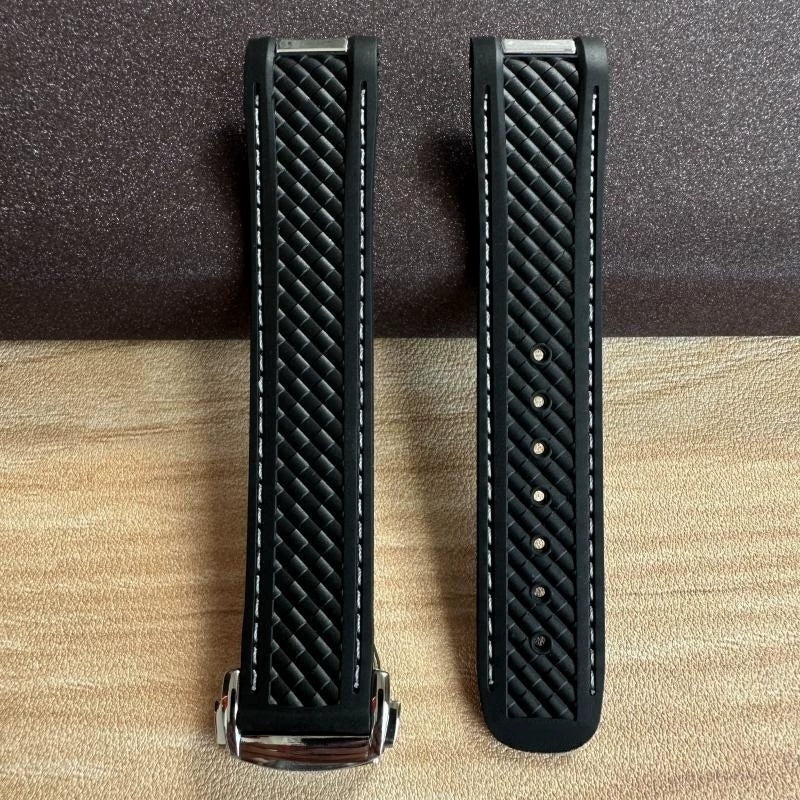 20mm High Quality Rubber Band Seamaster 150/300  Strap AT150 Gold Pin Captain Bumblebee Diver band