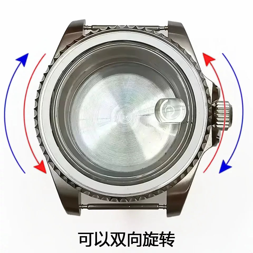 Bidirectional rotating bezel Watch Case 40.5MM Submariner / GMT Yacht sapphire glass two-way rotating  for NH34/NH35/NH36 38