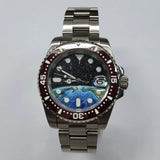 40mm NH35 SUBMARINER  Diver with earth dial 10bar Sapphire Automatic Full Lume