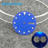 NH35 dial Green luminous Sub style wave Texture 28.5mm Date window