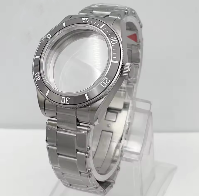 39MM BB58 Watch Case with Oyster Bracelet dome sapphire glass case for NH35NH36ETA2824 movement