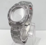 39MM BB58 Watch Case with Oyster Bracelet dome sapphire glass case for NH35NH36ETA2824 movement