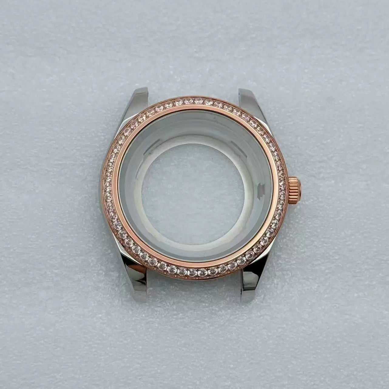 MIyota 8285 watch case Smooth bezel fluted diamond sapphire 316 stainless steel 31mm dial 10ATM