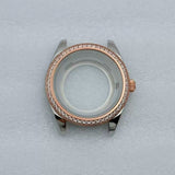 MIyota 8285 watch case Smooth bezel fluted diamond sapphire 316 stainless steel 31mm dial 10ATM
