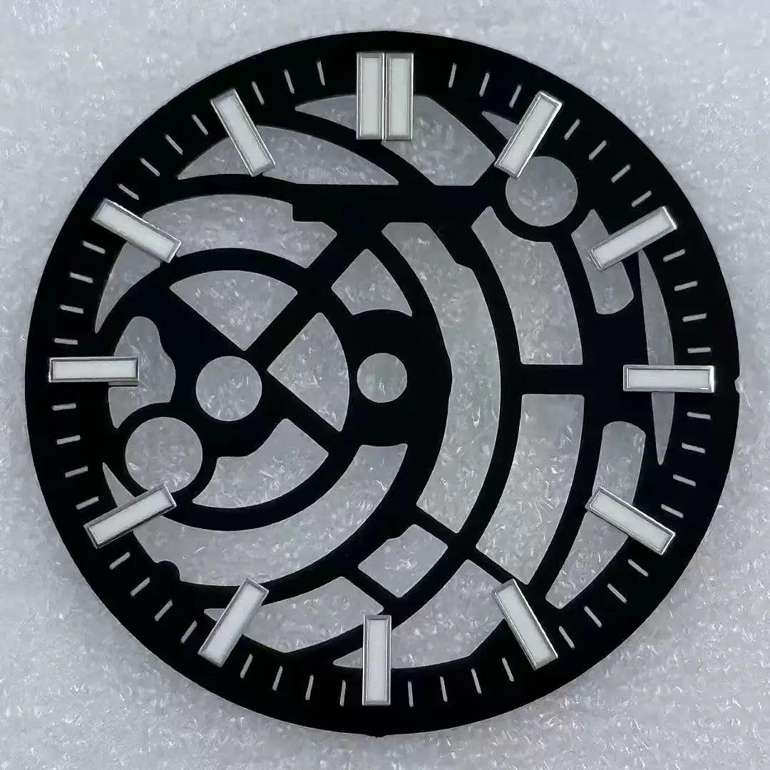 31.8mm Hollow NH38 Dial  strip nail green luminous suitable for NH38 H70 movement