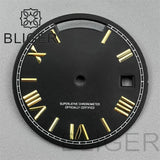 29MM Miyota 8285 Dial Roman numeral Sunburst dual calendar scale dial modified