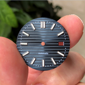 30.5MM Nautilus Dial For ETA2824 P5000 SW200 automatic  movement Light blue Lume Brass