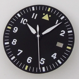 33.5MM Sterile Pilot Dial for TMI NH35 Green luminous Date Window Green BLue Black Vintage Style