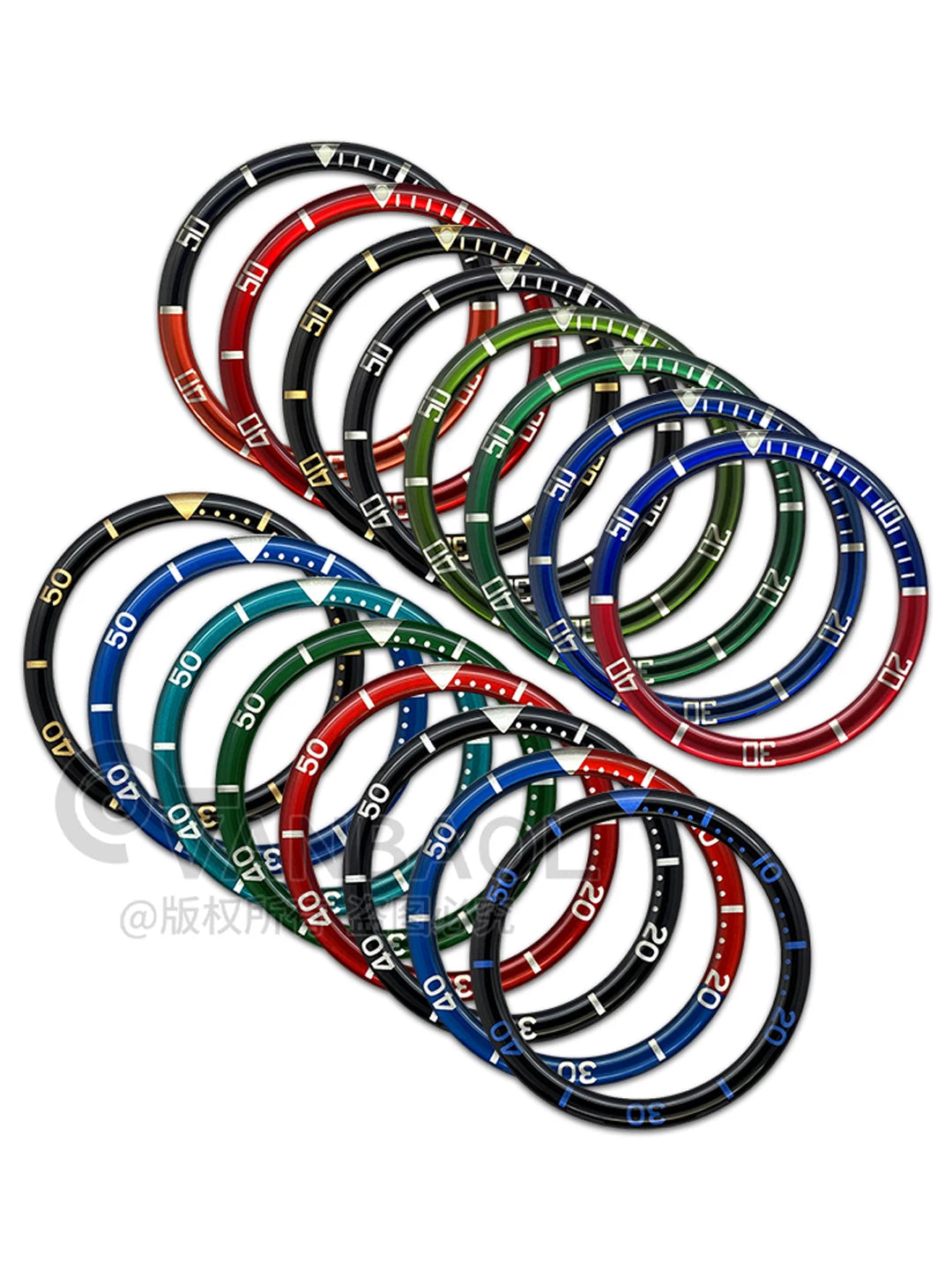 38MM x31.5mm Skx007 Bezel Watch accessories, resin B.C style digital indicator ring, suitable for 007 outer ring baffle