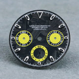 29.5mm Premium Daytona Carbon Fiber Dial Chronograph for VK63 Movement Blue/Black Luminous 3 eyes