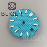 29.5MM Nautilus Dial for Seiko NH35 green luminous double bar 12 hour marker
