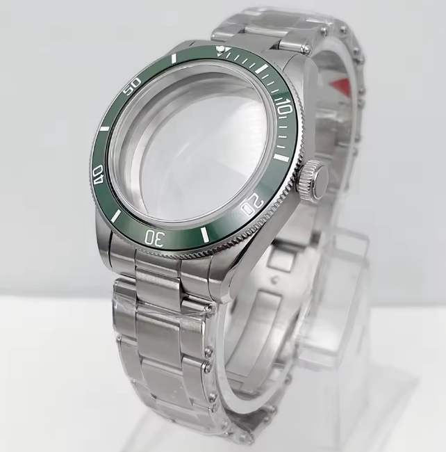 39MM BB58 Watch Case with Oyster Bracelet dome sapphire glass case for NH35NH36ETA2824 movement