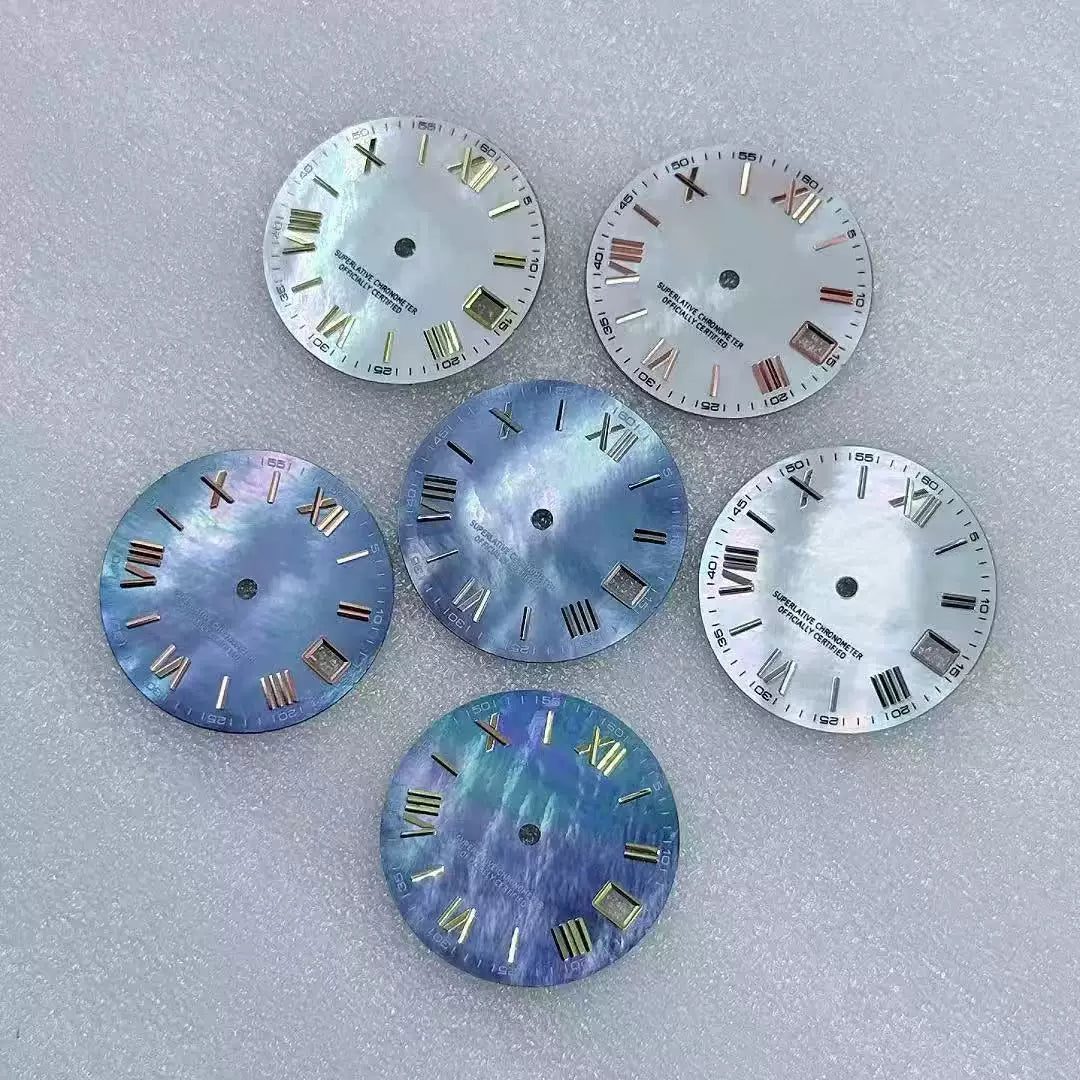 MOP Dial Mother of Pearl Roman Number Marker Modified Accessories 28.5mm for NH35 Movement